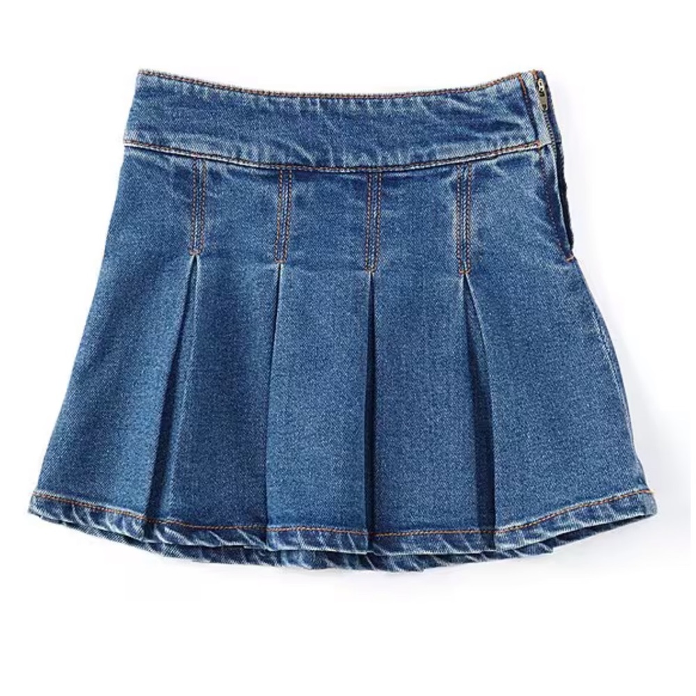 Nwt Gb Little Girls 2t-6x Denim Side Zip Tennis Skirt